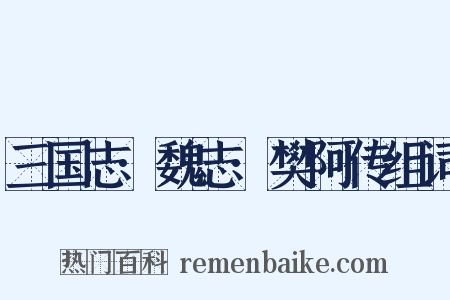 三国志·魏志·樊阿传组词是什么意思的图片